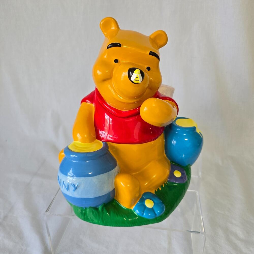 Vintage Disney Winnie The Pooh Bee on Nose Hunny Cookie Jar 9" x 7" x 8"